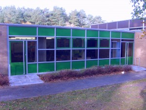 Green aluminium windows